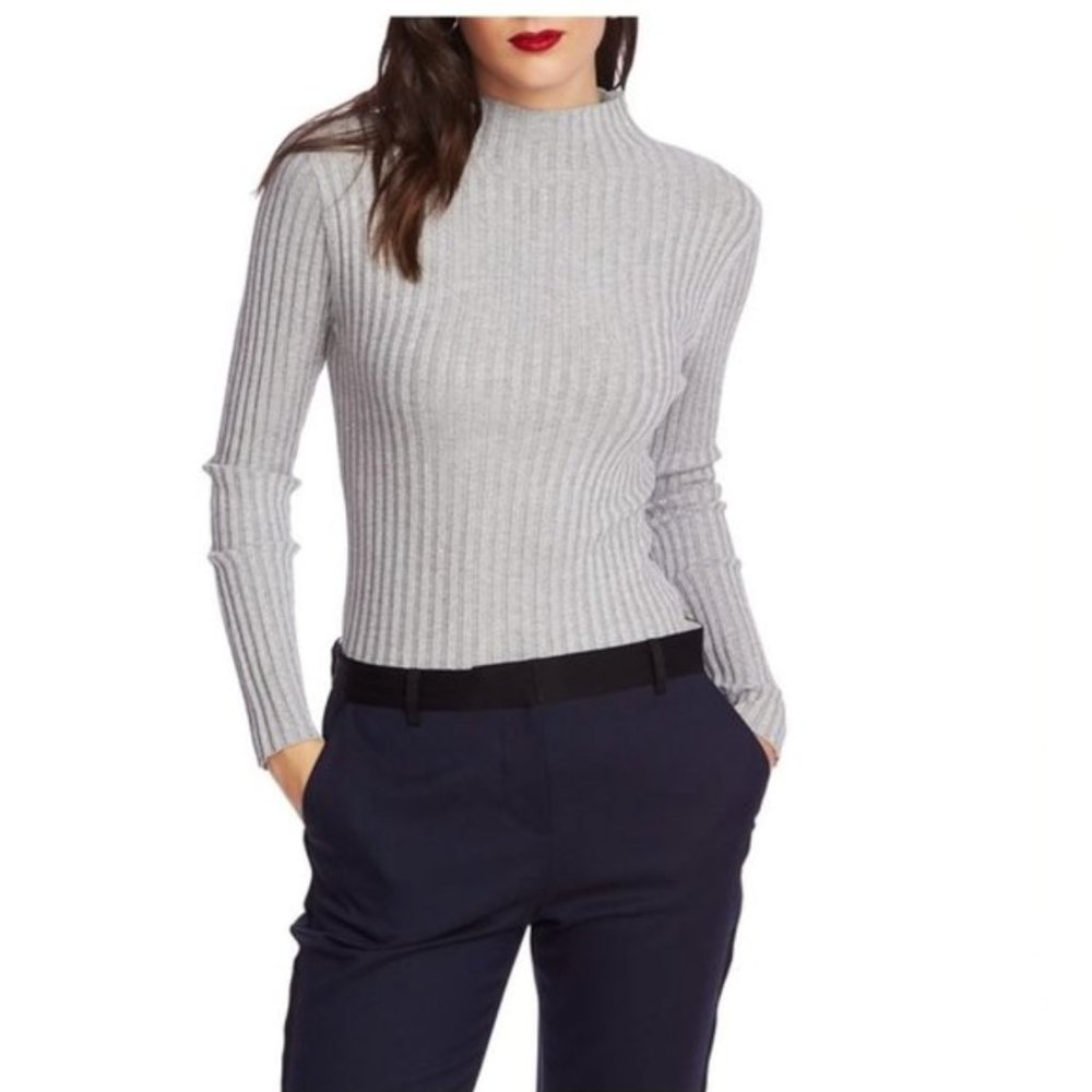 Court & Rowe Metallic Mock Neck Ribbed Sweater Size Small